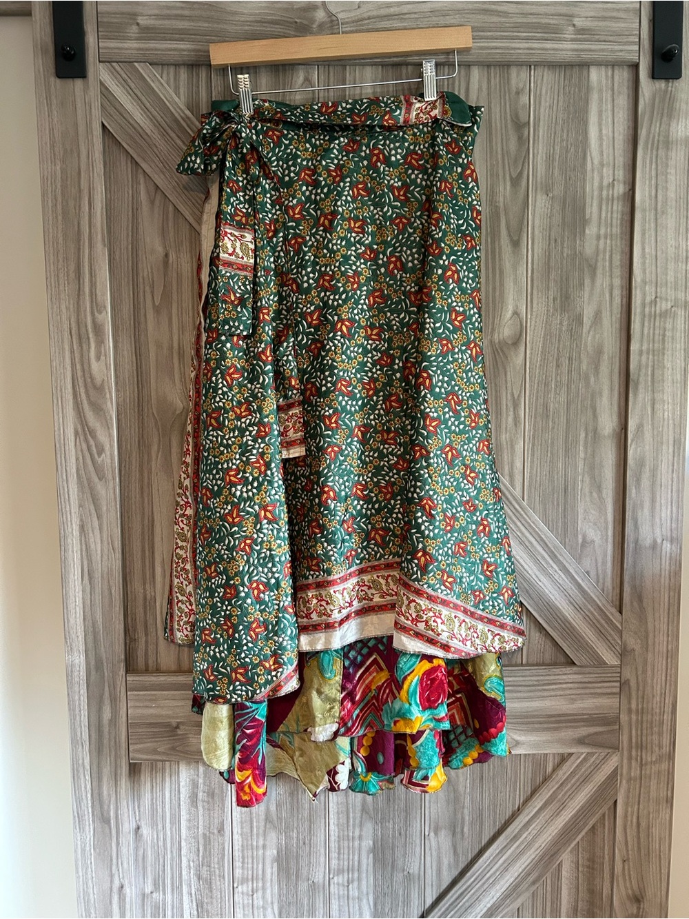 Guru for Life 100% Silk Reversible Sari Wrap Maxi Skirt – One of a Kind!